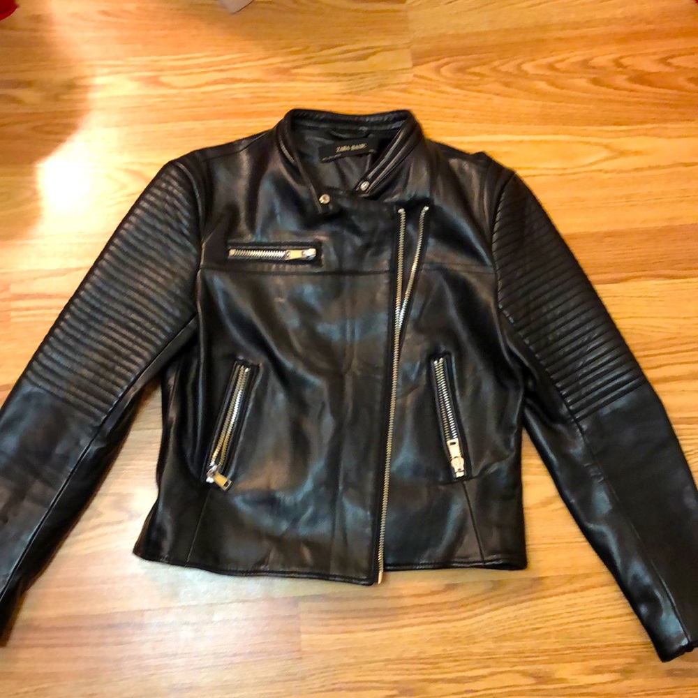 Zara Basic faux leather jacket